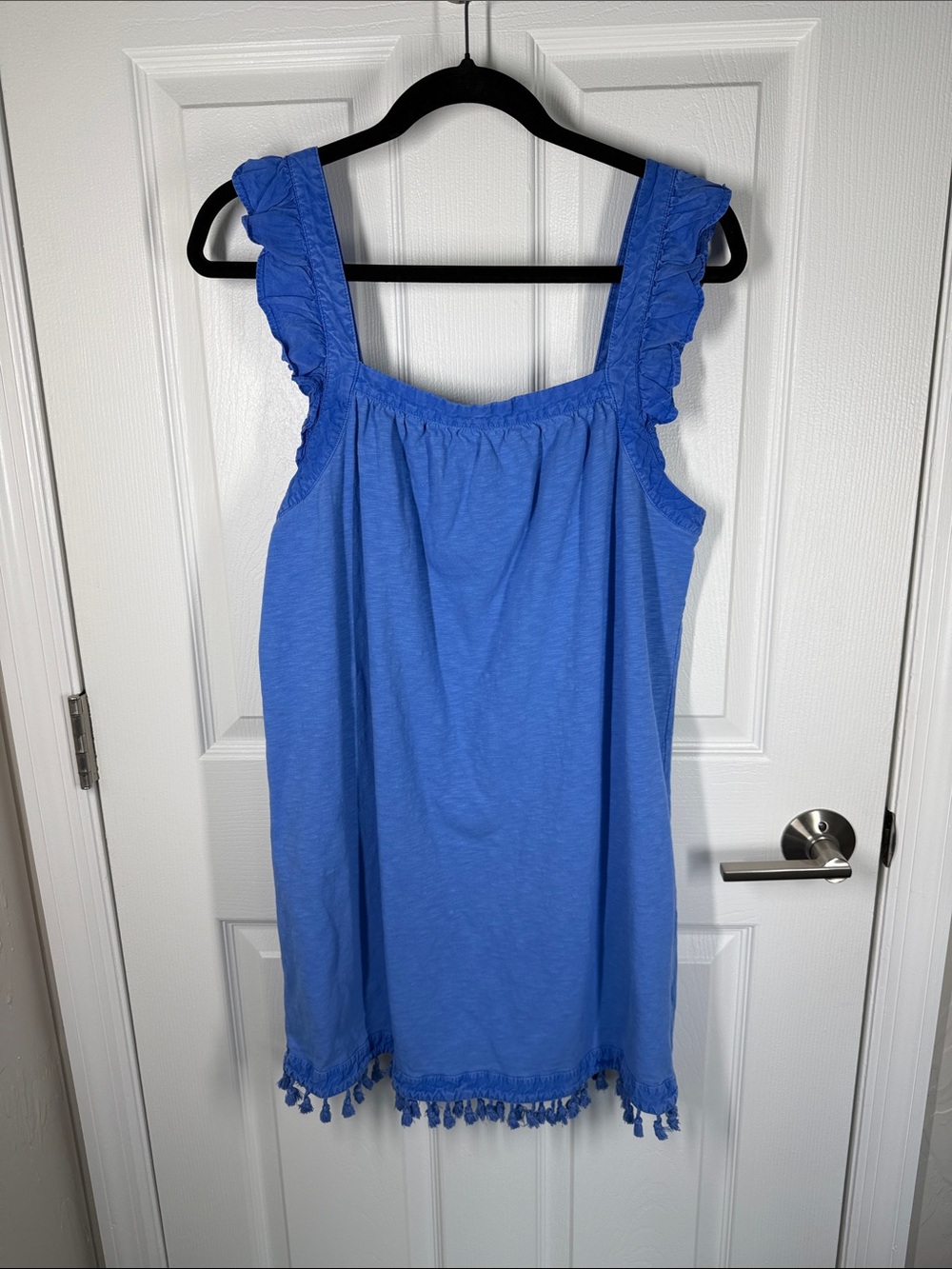 Vineyard Vines blue cotton ruffle beach coverup dress size large